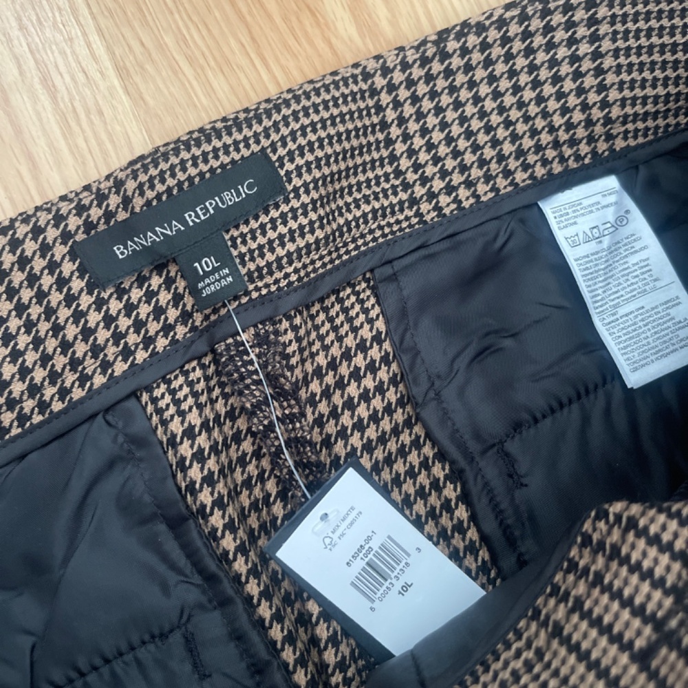 NWT Banana Republic Black and Tan Straight Leg Trousers / Slacks / Pants size10L - Picture 4 of 8